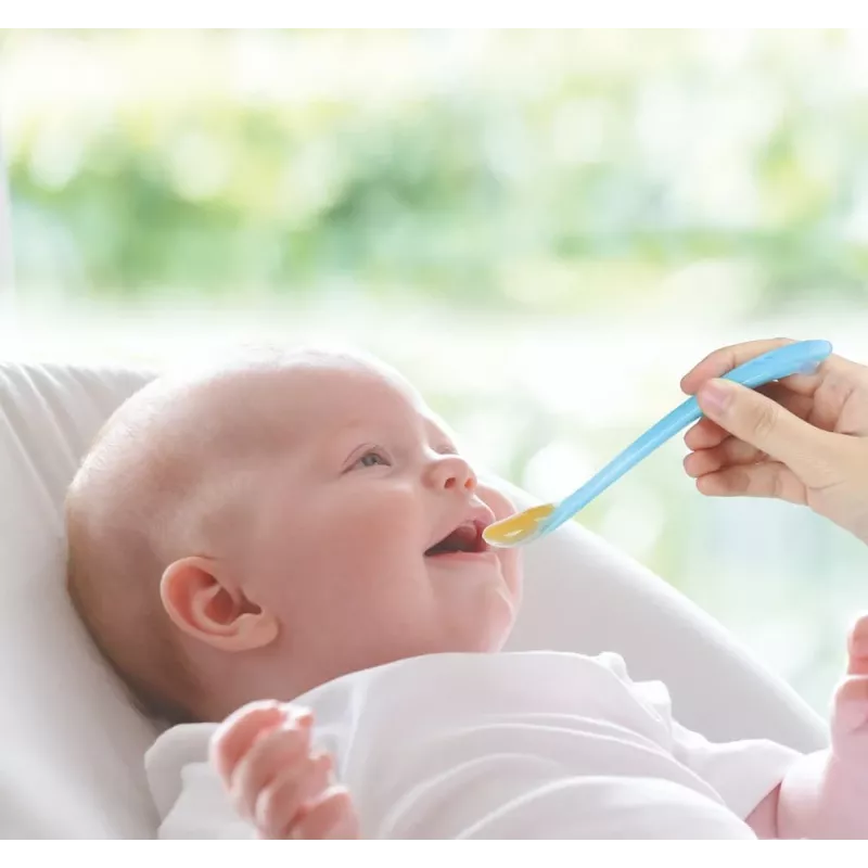 Kidsme Baby Feeding Spoons, 2-Pack, Aquamarine, Food-Grade Silicone, 4m+