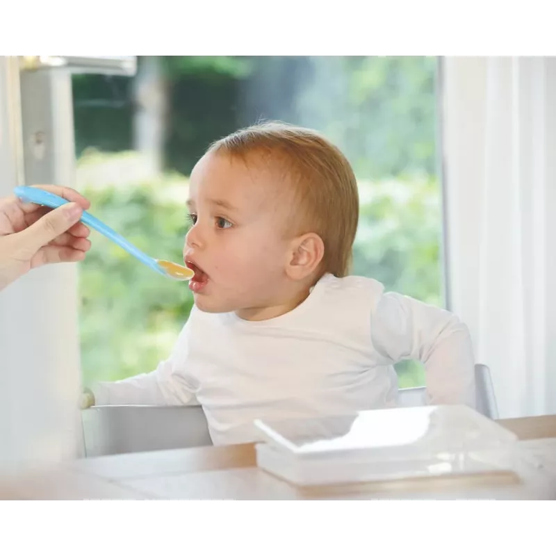 Kidsme Baby Feeding Spoons, 2-Pack, Aquamarine, Food-Grade Silicone, 4m+