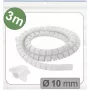 Quadrios 25CA743 Expandable Braided Cable Sleeve, PET, White, 3 m, 10 mm max bundle