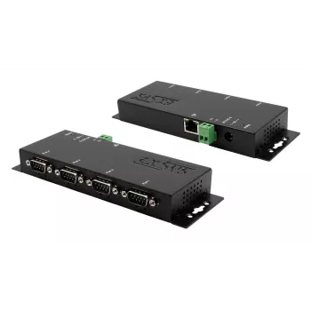 EXSYS EX-6164 4-Port RS-232 Serial Device Server, Ethernet to Serial, Metal, 10/100 Mbps, Virtual COM