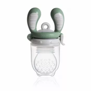 Kidsme Food Feeder Large Grey - Baby Fruit & Vegetable Nibbler, 6+ Months, Silicone Pouch, BPA Free