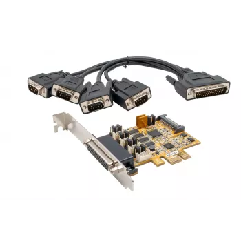 EXSYS EX-44354 4-Port PCIe RS-232 Serial Card with Low Profile Bracket, FTDI Chipset
