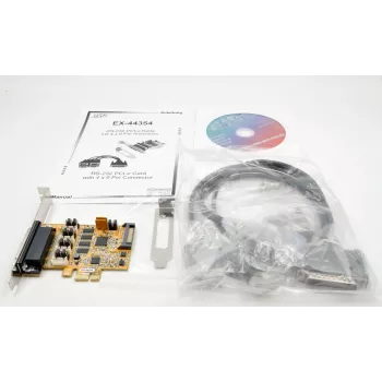 EXSYS EX-44354 4-Port PCIe RS-232 Serial Card with Low Profile Bracket, FTDI Chipset