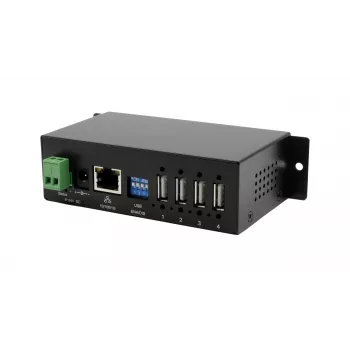 EXSYS EX-6003HMVS-POE-ON 4-Port USB 2.0 over Gigabit Ethernet Server with PoE, 15KV ESD Protection