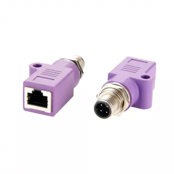 EXSYS EX-49520 M12 D-Code 4-Pin Male to RJ45 Female Shielded Industrial Ethernet Adapter