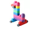 Gerardo's Toys GT3100 Soft Building Blocks Set with Wheels, 14 Pieces (10 Blocks + 4 Wheel Parts)