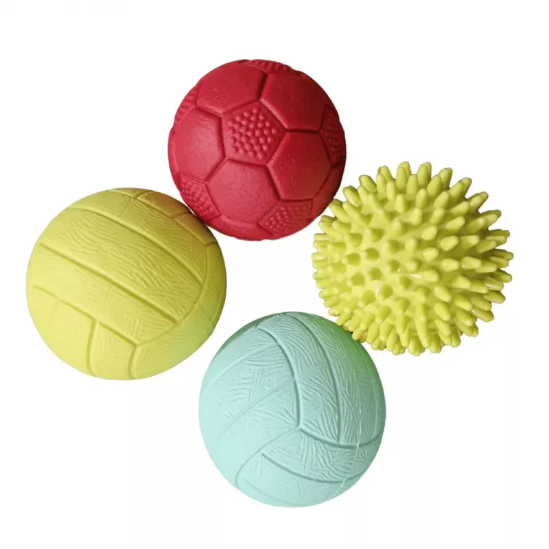 Gerardo's Toys GT7710 Baby Massage & Sensory Ball Set, 4 Pieces, Assorted Textures and Colours, 6+ Months