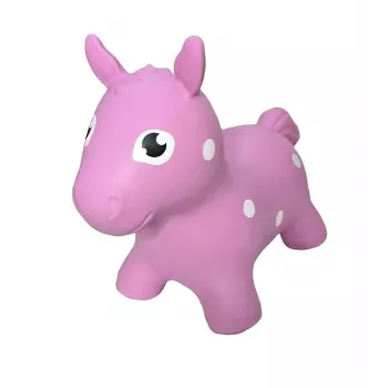 Gerardo's Toys Pink Hopping Horse - Jumping Animal Toy for Kids, Durable PVC, 50 kg Capacity, 28 cm Saddle Height, CE & EN71 Certified
