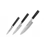 SAMURA MO-V 3-Piece Kitchen Knife Set, AUS-8 Molybdenum Vanadium Steel, Black ABS Handles