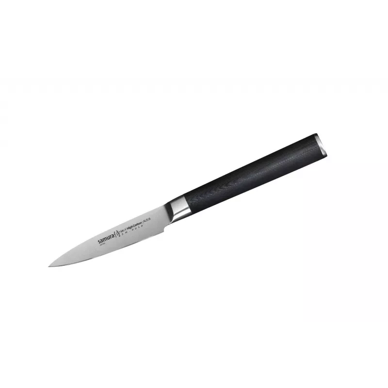 SAMURA MO-V 3-Piece Kitchen Knife Set, AUS-8 Molybdenum Vanadium Steel, Black ABS Handles