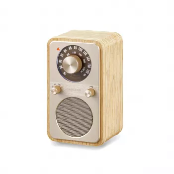 Sangean WR-9 Portable FM/AM Radio with Bluetooth, White Ash Real Wood Cabinet