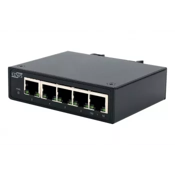 EXSYS 5-Port Industrial Ethernet Switch, 10/100 Mbps, DIN-Rail, -40° to +75°C EX-6200-T