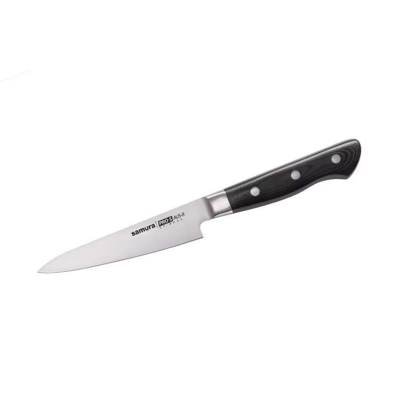 SAMURA PRO-S 2-Piece Knife Set with AUS-8 Japanese Steel Chef's Knife and Utility Knife, G-10 Handles, 58-59 HRC