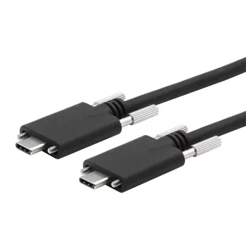 EXSYS USB 3.2 Gen 2x1 Type-C Cable with Thumbscrews, 3.0m, Black EX-K1592V-3.0