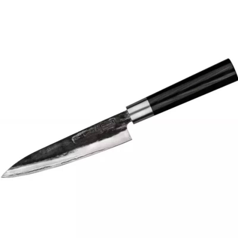 SAMURA SP5-0220 3-Piece Kitchen Knife Set, AUS-8 Stainless Steel Blades, Black ABS Handles, Paring, Utility, Chef's Knives