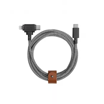 Native Union Belt Cable Duo USB-C to USB-C/Lightning Braided Cable 1.5m Black