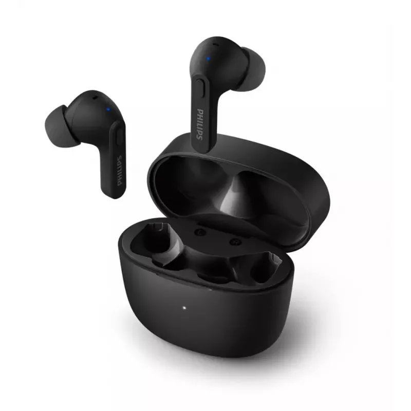 PHILIPS TAT2206BK/00 True Wireless In-Ear Headphones with Charging Case, Black