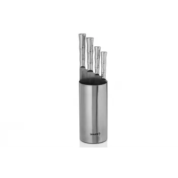 SAMURA Bamboo 4-Piece Knife Set with Bamboo Stand, AUS-8 Steel