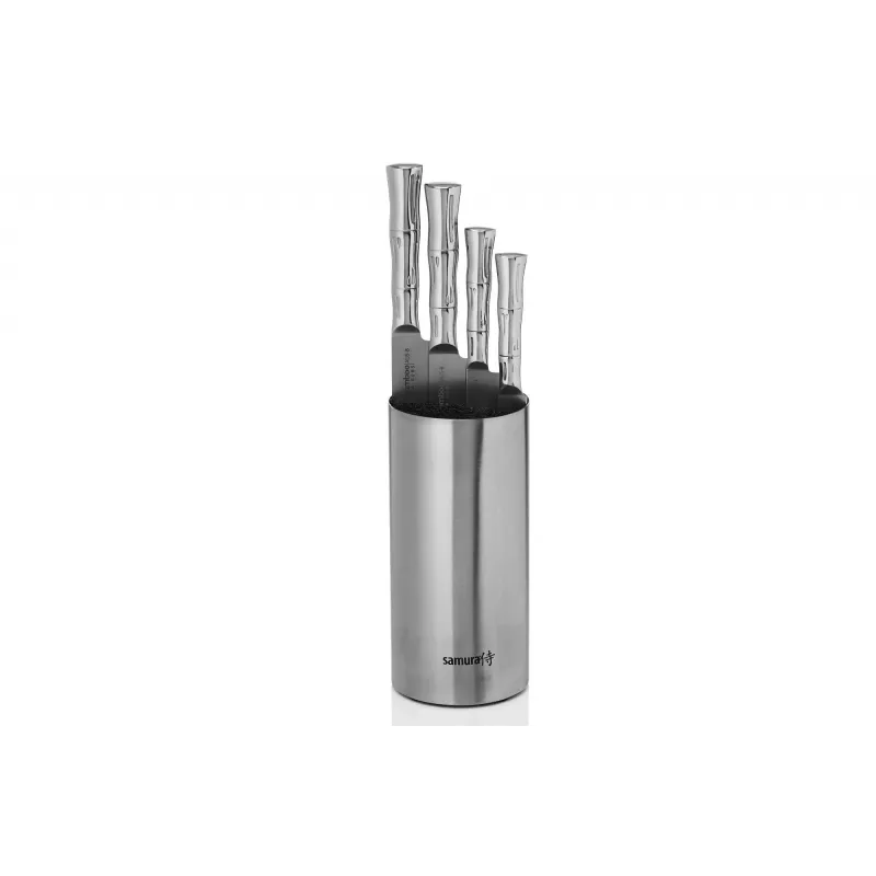 SAMURA Bamboo 4-Piece Knife Set with Bamboo Stand, AUS-8 Steel