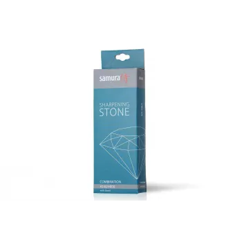 SAMURA SCS-280/C Dual-Sided Water Sharpening Stone, #2000/#5000 Grit, Corundum, with Non-Slip Base
