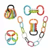 Kidsme Stage Teether Chain, 3M+, Food-Grade Silicone, BPA-Free, Set of 3 Links, Assorted Colors