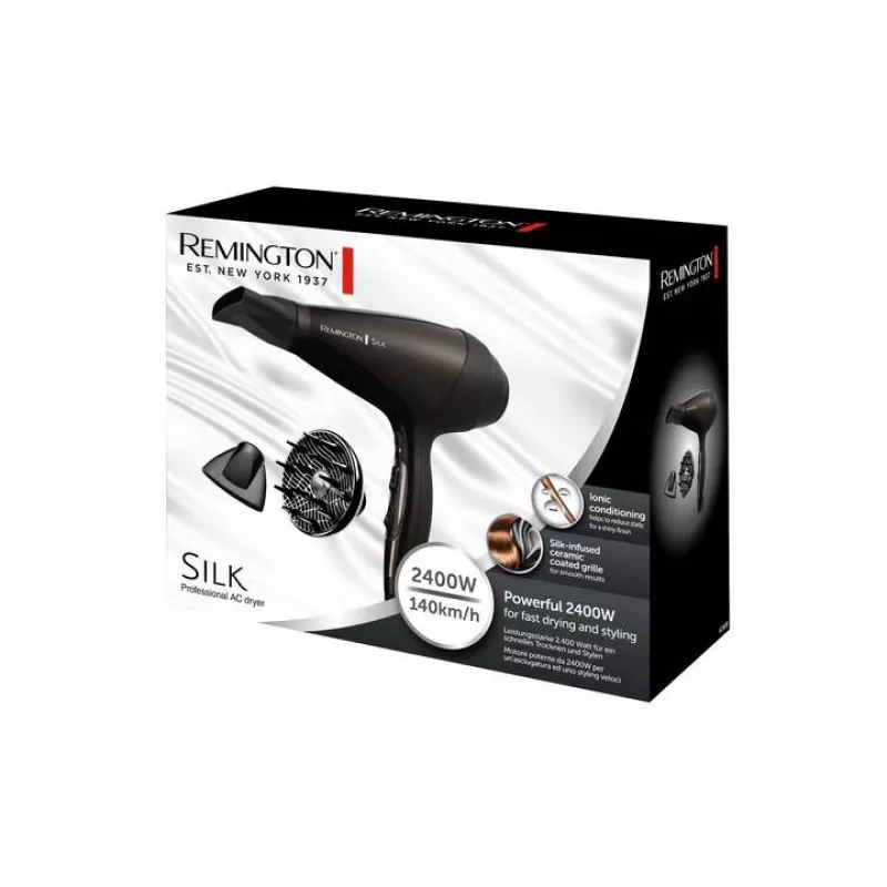 Remington Silk AC Hair Dryer, 2400W, Black