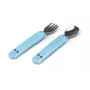 Kidsme Aquamarine Baby Spoon and Fork Set - Self-Feeding Utensils for 6+ Months