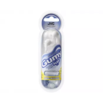 JVC Gumy Plus In-Ear Headphones with Microphone, White