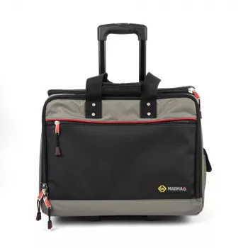 C.K Tools Magma Technicians Rolling Tool Case with Wheels, 50+ Pockets, Telescopic Handle, Black/Red (MA2652)