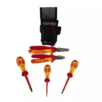 C.K T5980 Essential Tool Kit, VDE 1000 V, with Magma Pouch, CombiCutter3 160 mm, Combination Pliers 185 mm and 3 Dextro VDE Screwdrivers