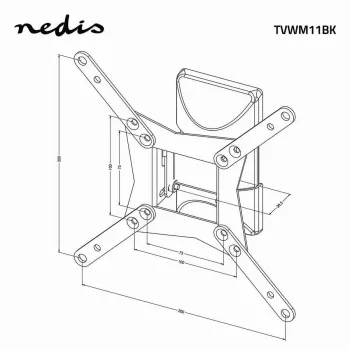 Nedis Fully Movable TV Wall Mount for 32-65 inch Screens, 35 kg, VESA up to 400x400, Black