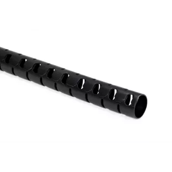 HellermannTyton HWPAV025-PA6V0-BK (25) Corrugated Slit Cable Conduit, Polyamide 6, Black, 25 m 161-63401
