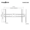 Nedis Fixed TV Wall Mount for 60-100 inch Screens, 75 kg Max, VESA 200x200 to 800x400, Black