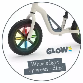 Chillafish Charlie 10 Balance Bike, Beige, with Lights, 1.5-4 Years