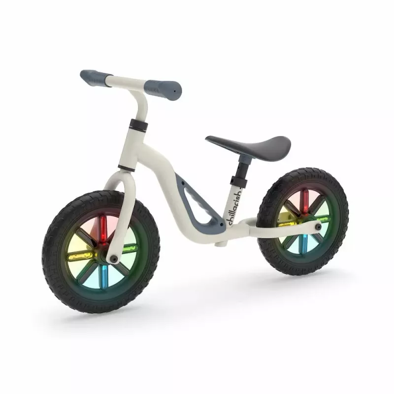 Chillafish Charlie 10 Balance Bike, Beige, with Lights, 1.5-4 Years
