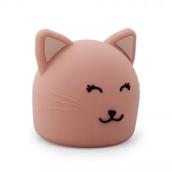Trixie Baby Night Light Cat - Rechargeable LED Silicone Lamp with Tap Sensor, Warm White & 7-Color Changing
