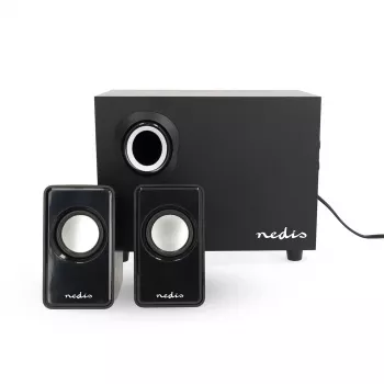 Nedis CSPR10021BK 2.0 Stereo USB Powered PC Speakers, 6W RMS, Black