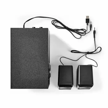 Nedis CSPR10021BK 2.0 Stereo USB Powered PC Speakers, 6W RMS, Black