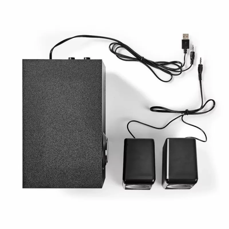 Nedis CSPR10021BK 2.0 Stereo USB Powered PC Speakers, 6W RMS, Black