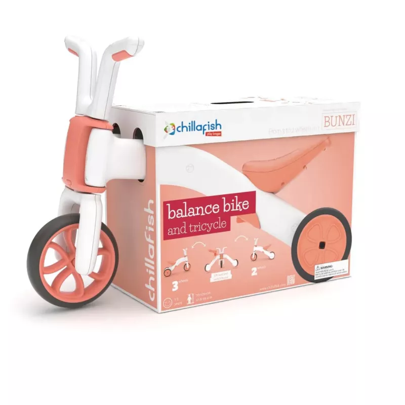Chillafish Bunzi 2-in-1 Balance Bike and Tricycle, Flamingo Pink, Ages 1-3