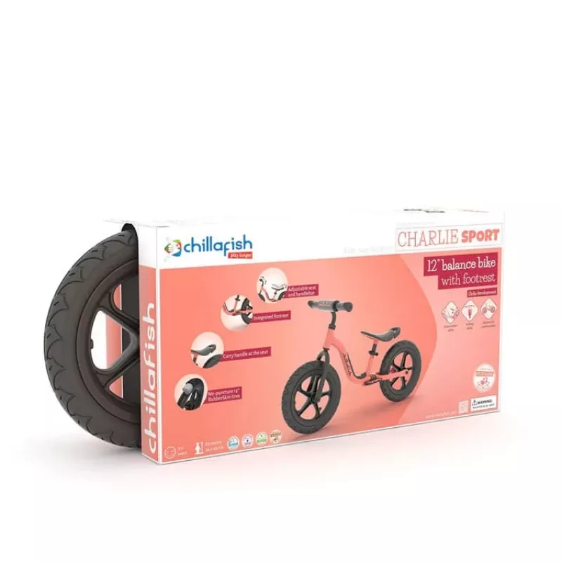 Chillafish Charlie Sport 12 Balance Bike, Flamingo Pink, 2-5 Years