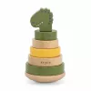 TRIXIE Wooden Dinosaur Stacking Pyramid Toy for Toddlers 12m+ | 5-Piece Stacker