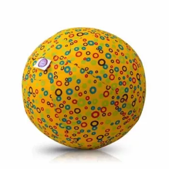 BUBA BLOON Bubabloon Latex Balloon with Fabric Cover, Circles Yellow