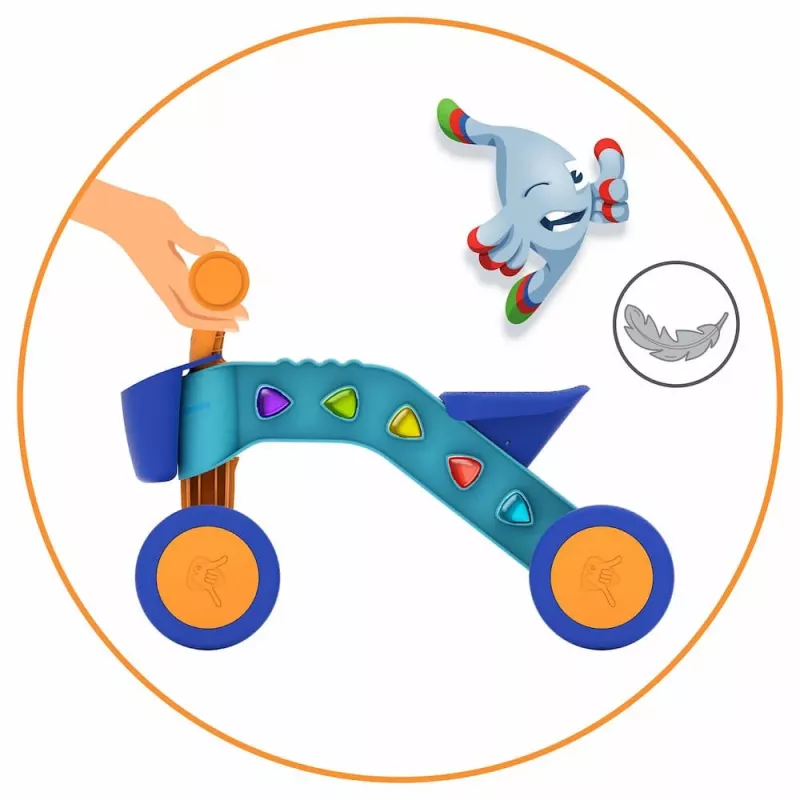 Chillafish Itsibitsi 4-Wheel Ride-On with Basket, Blue/Orange, 1-3 Years