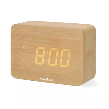 Nedis Digital Radio Alarm Clock, Wood