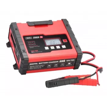 IDEAL Charger PRAKTIK CHARGER 15 LCD, charging voltage: 12V/6V, 15A/7.5A, 9-stage automatic, IP65
