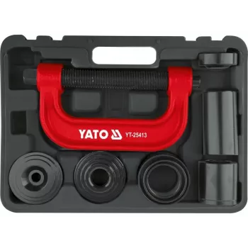 Yato YT-25413 173-Piece 1/4 inch, 3/8 inch, 1/2 inch Drive Socket and Bit Set with Fine-Tooth Ratchets, CrV Steel, Polished Chrome
