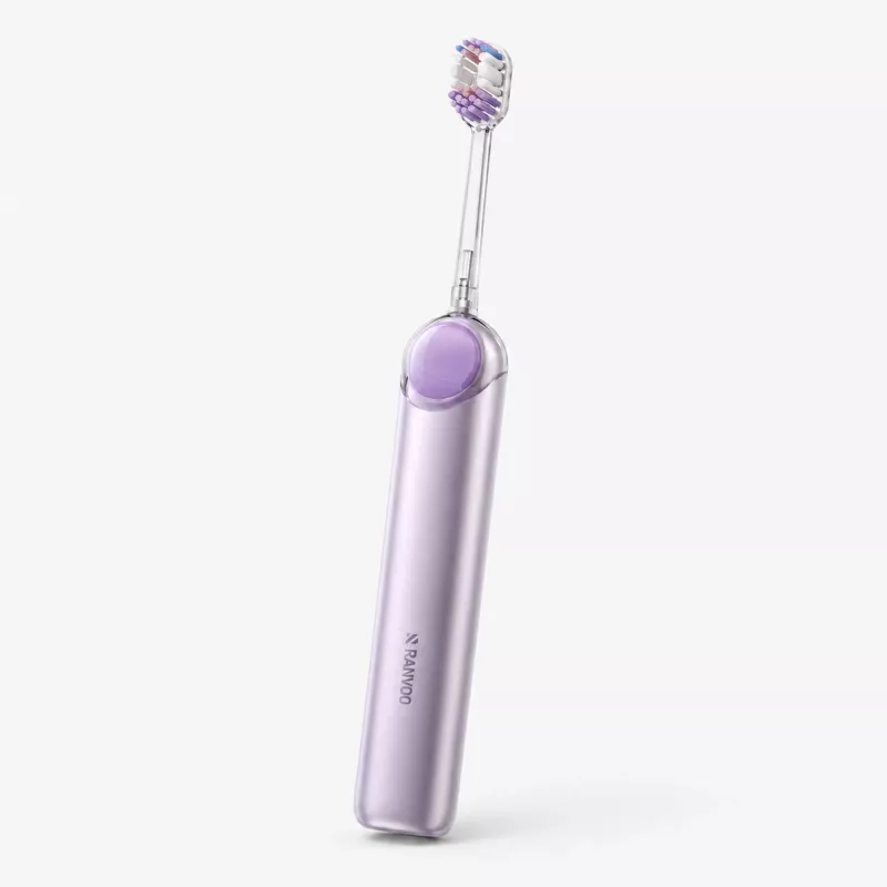 RANVOO PQ5 Pure Sonic Electric Toothbrush, Purple, 5 Modes, 4 Brush Heads, USB Charging