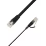 LinkIT Flat U/FTP Cat6A Ethernet Cable, 4m, Black STP-FL6A-00400-BLK