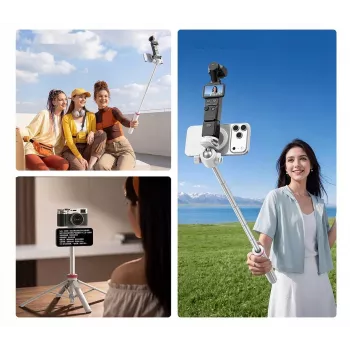 ULANZI MT-44 M MagSafe Tripod Selfie Stick with Bluetooth Remote, 149 cm, White